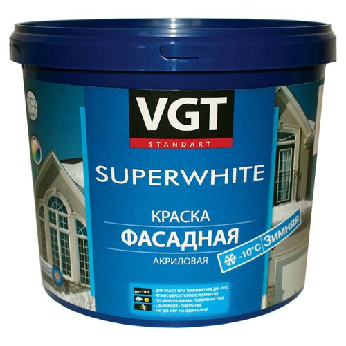 VGT SUPERWHITE / ВГТ ВД-АК-1180 краска фасадная зимняя