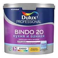 Интерьерная краска для кухни и ванной Dulux Professional Bindo 20 | Дюлакс Биндо 20 полуматовая