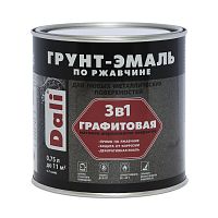 Dali / Дали Грунт-эмаль по ржавчине 3 в 1 графитовая алкидная