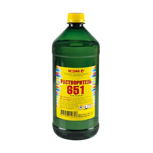 Растворитель 651 Ясхим, ПЭТ, 0,5 л