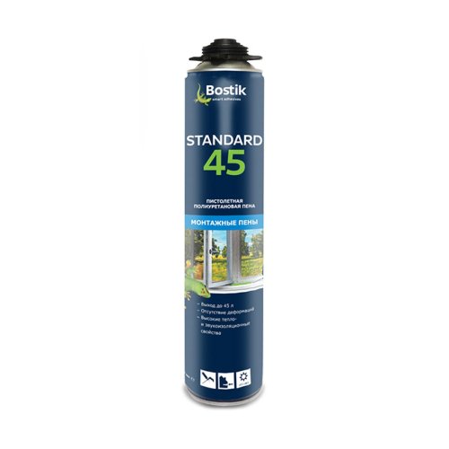 Пена монтажная профессиональная Bostik Standard 45, летняя, 650 мл