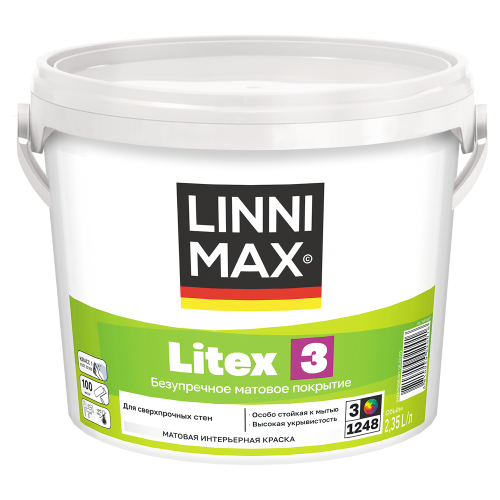 LINNIMAX LITEX 3 / ЛИННИМАКС ЛИТЕКС 3 краска для стен латексная водно-дисперсионная фото 4