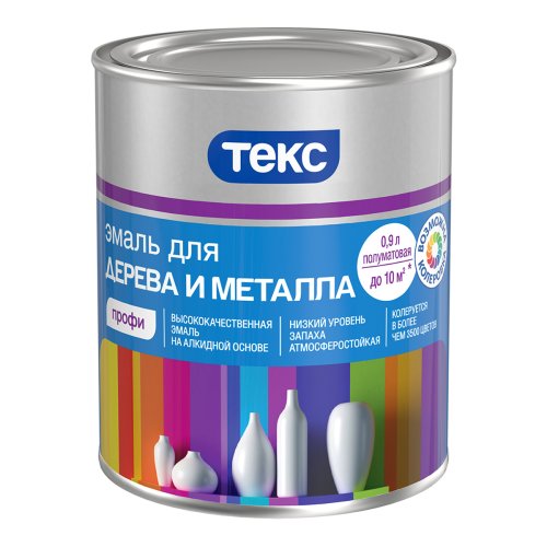 Текс Профи эмаль для дерева и металла универсальная полуматовая