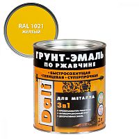 Dali Грунт-эмаль по ржавчине 3 в 1 гладкая алкидная, RAL 1021 желтый (2л)