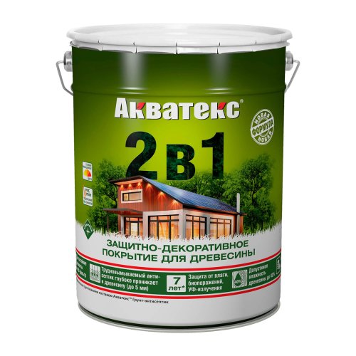 Акватекс 2 в 1 грунт-антисептик алкидный полуматовый лессирующий