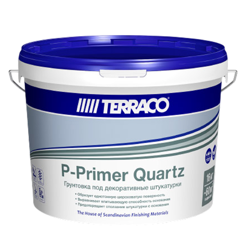 TERRACO P-Primer Quartz кварц-грунт адгезионный под декоративные штукатурки  (16кг)