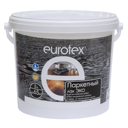 Лак паркетный Eurotex Эко, полуматовый, 2,2 л фото 10