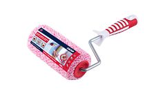 АКОР ПРОФИ валик в сборе для работ с водными ЛКМ 2-х компонентная ручка полиакрил красно-белый