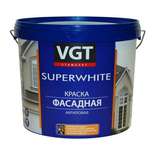 VGT SUPERWHITE / ВГТ ВД-АК-1180 краска фасадная, супербелая