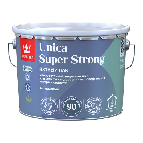 Tikkurila Unica Super Strong EP / Тиккурила Уника лак универсальный износостойкий высокоглянцевый фото 6