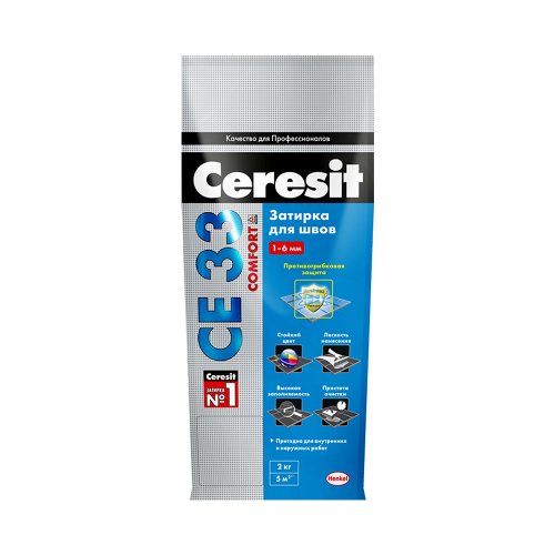 Затирка Ceresit CE 33 Comfort №01, белая, 2 кг