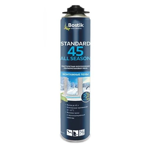 Пена монтажная профессиональная Bostik Standard 45, всесезонная, 650 мл