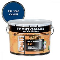 Dali Грунт-эмаль по ржавчине 3 в 1 гладкая алкидная, RAL 5005 синий (10л)