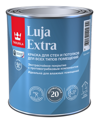 TIKKURILA LUJA EXTRA 20 / ТИККУРИЛА ЛУЯ ЭКСТРА 20 полуматовая, влагостойкая краска 