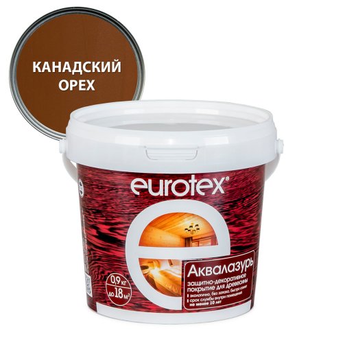 Eurotex / Евротекс Аквалазурь лак защитно-декор. для дерева акриловый лессирующий