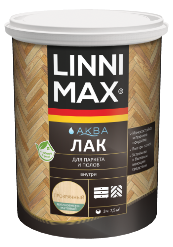 LINNIMAX / ЛИННИМАКС АКВА лак акриловый для паркета и полов шелковисто-матовый фото 2