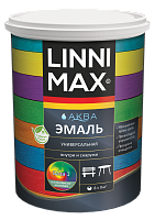 LINNIMAX / ЛИННИМАКС АКВА эмаль акриловая универсальная атмосферостойкая для вн/нар шелк-матовая