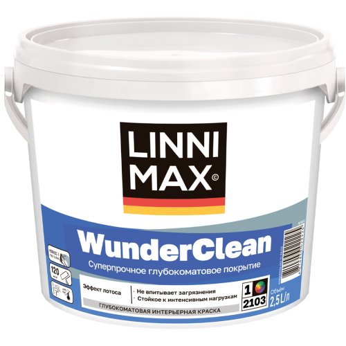 LINNIMAX WUNDERCLEAN / ЛИННИМАКС ВУНДЕРКЛИН краска интерьерная акриловая для стен