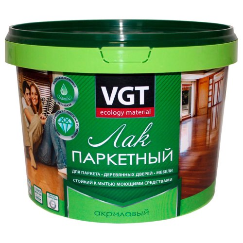 VGT / ВГТ акриловый лак для паркета и дерева внутри помещений полуматовый
