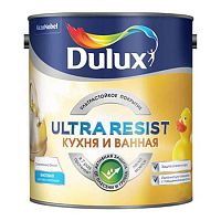 Моющаяся краска для стен Dulux Ultra Resist | Дюлакс Ультра Резист Кухня и Ванная матовая