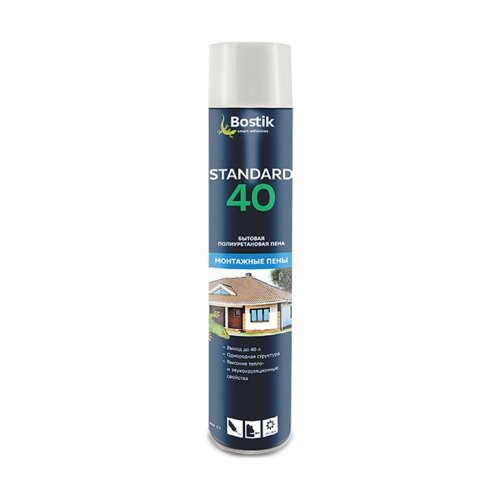 Пена монтажная бытовая Bostik Standard 40, летняя, 500 мл