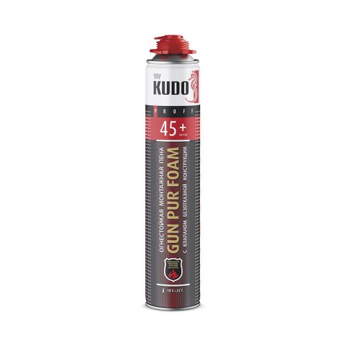 Пена монтажная профессиональная огнестойкая Kudo Fire Proof 45+, 1000 мл