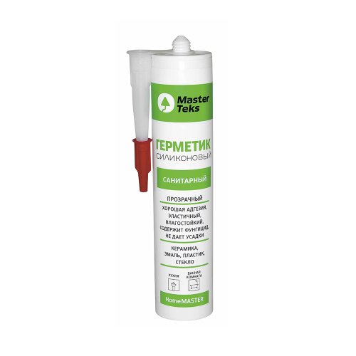 Герметик силиконовый санитарный MasterTeks Homemaster, 260 мл
