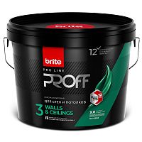 BRITE PRO LINE PROFF WALLS&CEILINGS 3 / БРАЙТ ПРО ЛАЙН ПРОФФ ВАЛЛС&СЕИЛИНГС 3 краска для стен и пот.
