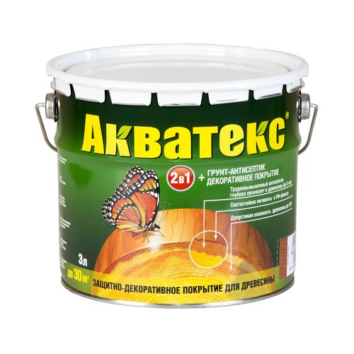 Акватекс 2 в 1 грунт-антисептик алкидный полуматовый лессирующий, венге (3л)