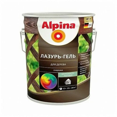 Alpina / Альпина лазурь гель для древесины снаружи помещения