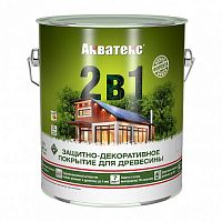 Защитно-декоративное покрытие для дерева Акватекс 2 в 1, полуматовое, 0,8 л, белое