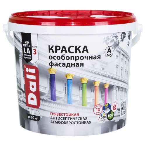 Dali / Дали краска особопрочная фасадная акриловая глубокоматовая фото 7
