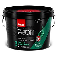 BRITE PRO LINE PROFF WALLS&CEILINGS 3 / БРАЙТ ПРО ЛАЙН ПРОФФ ВАЛЛС&СЕИЛИНГС 3 краска для стен и пот.