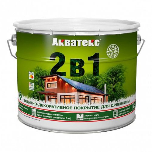 Защитно-декоративное покрытие для дерева Акватекс, полуматовое, 9 л, сосна