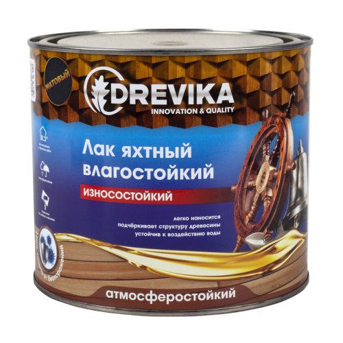 Лак яхтный Drevika, алкидный, матовый, 0,8 кг