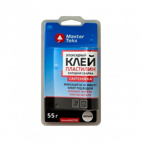 Клей холодная сварка для сантехники MasterTeks Homemaster, 55 г, белый
