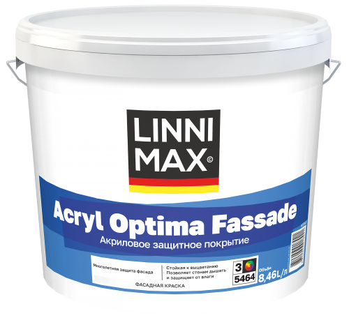 LINNIMAX ACRYL OPTIMA FASSADE / ЛИННИМАКС АКРИЛ ОПТИМА ФАСАД краска акриловая водно-дисперсионная