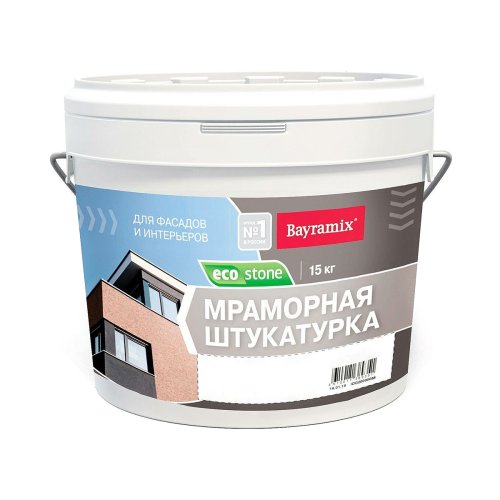 Штукатурка декоративная Bayramix EcoStone 775, акриловая, мраморная, 15 кг