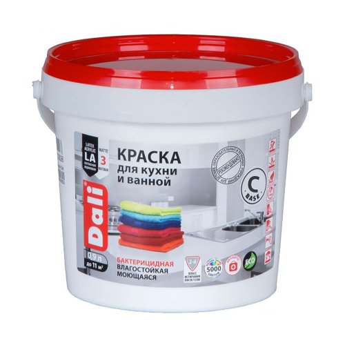 Dali / Дали краска для кухни и ванной акриловая моющаяся глубокоматовая