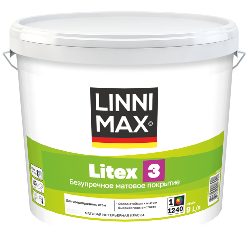 LINNIMAX LITEX 3 / ЛИННИМАКС ЛИТЕКС 3 краска для стен латексная водно-дисперсионная