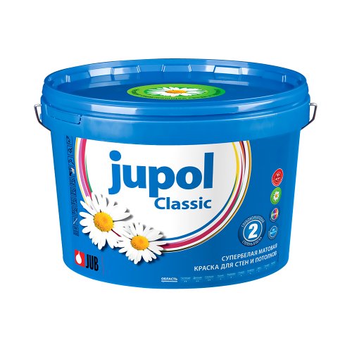 Краска для стен и потолка JUB Jupol Classic, матовая, супербелая