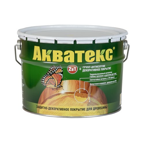Акватекс 2 в 1 грунт-антисептик алкидный полуматовый лессирующий, ваниль (10л)