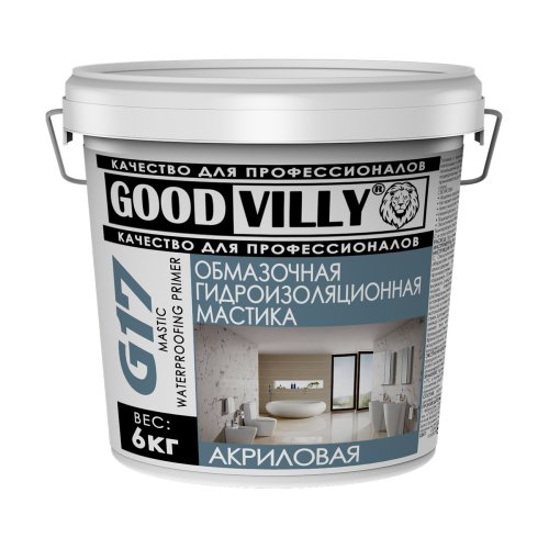 Мастика гидроизоляционная Good Villy, акриловая, серо-голубая