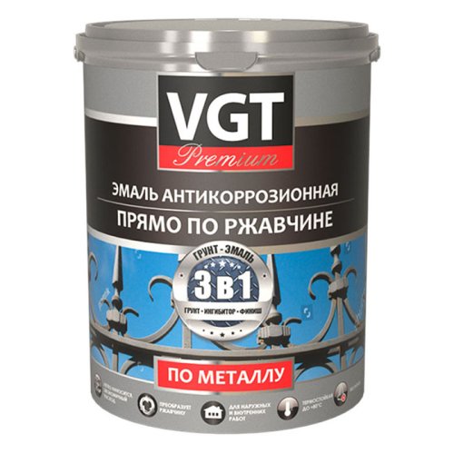 VGT ВД-АК-1179 Профи Эмаль по металлу, антикоррозионная, серая (0,6кг)