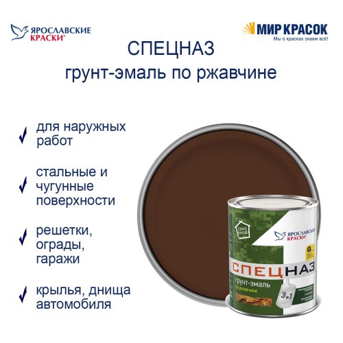 ЯРОСЛАВСКИЕ КРАСКИ СПЕЦНАЗ грунт-эмаль по ржавчине фото 2