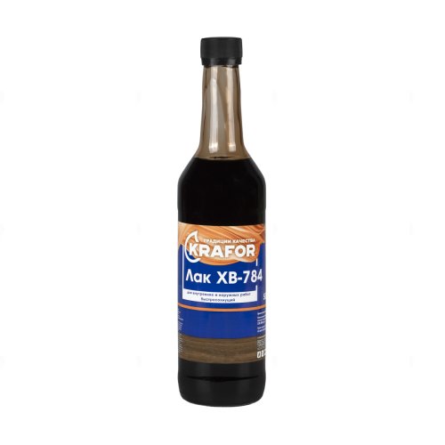 Лак ХВ-784 быстросохнущий Krafor, глянцевый, 0,5 л