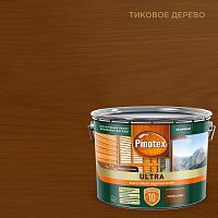 PINOTEX ULTRA лазурь защитная влагостойкая для защиты древесины до 10 лет тиковое дерево (9л) new