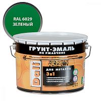 Dali Грунт-эмаль по ржавчине 3 в 1 гладкая алкидная, RAL 6029 зеленый (10л)