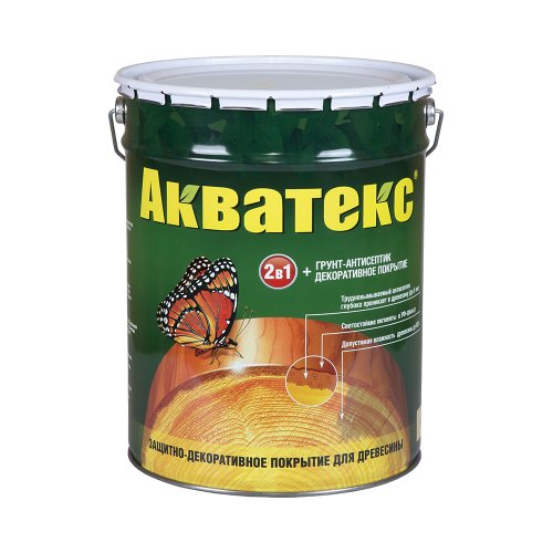 Акватекс 2 в 1 грунт-антисептик алкидный полуматовый лессирующий, махагон (20л)