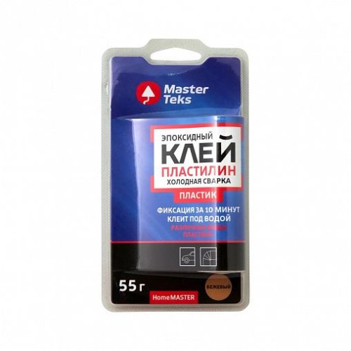 Клей холодная сварка для пластика MasterTeks Homemaster, 55 г, бежевый